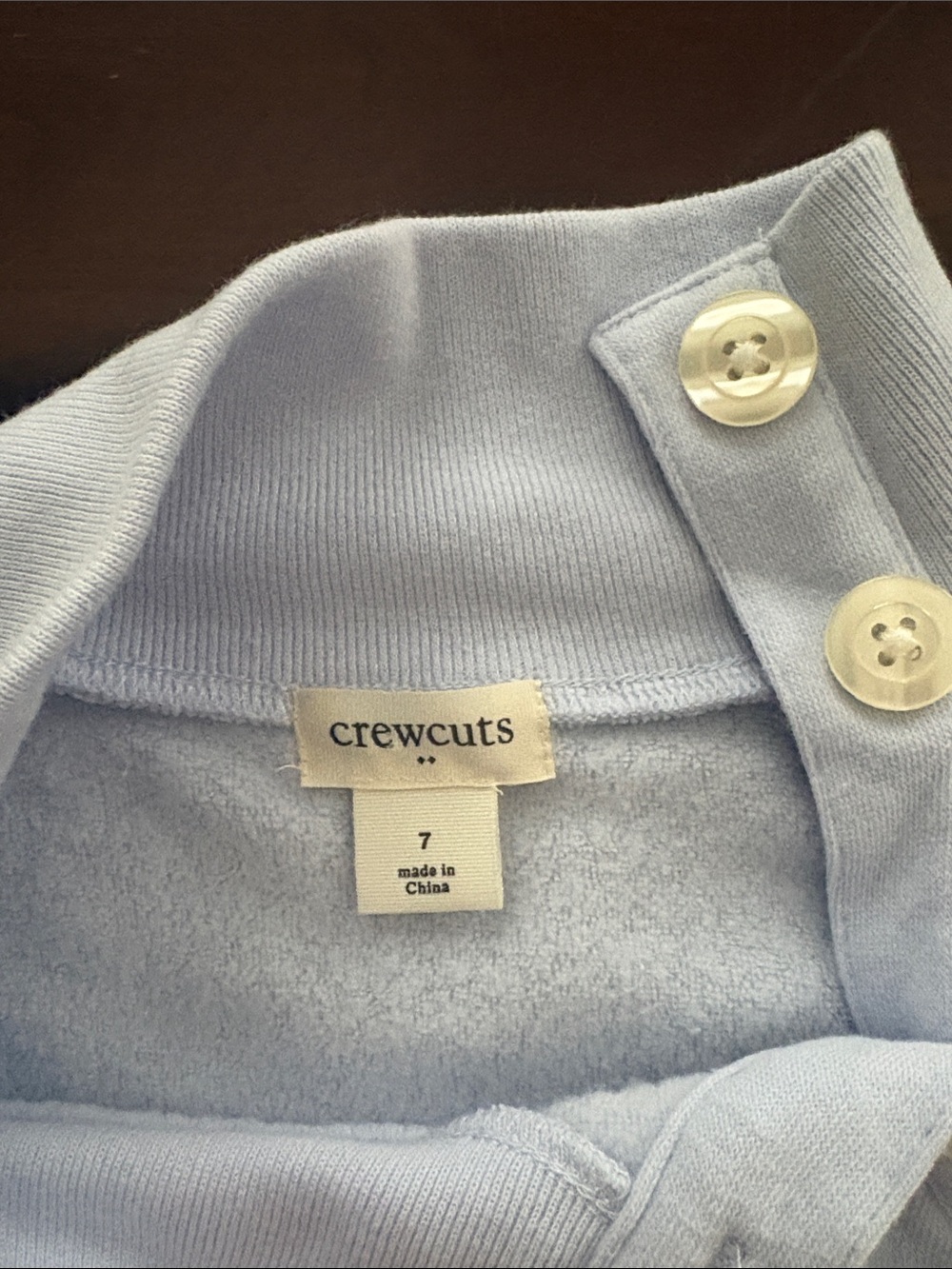 J Crew Crewcut Girls' Light Blue Long Sleeve Button-Shoulder Dress - Picture 2 of 6